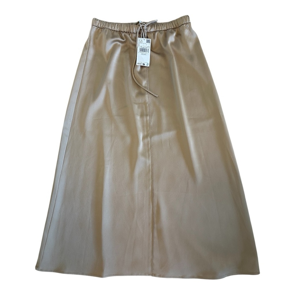 Mango Tan Midi A-Line Skirt  for Casual Wear